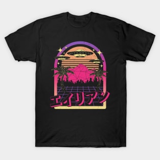 Vaporwave UFO Alien Invasion T-Shirt